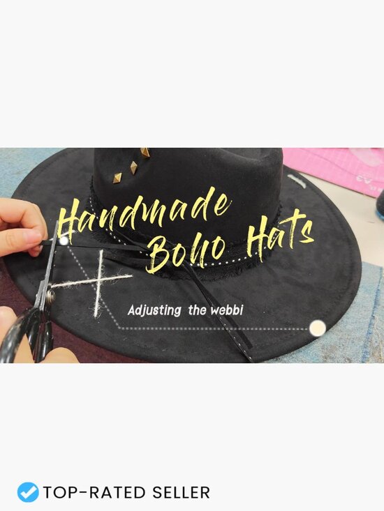 Wide Brim Fedora Hat Unisex Felt Panama Dress Up Retro Western Handmade